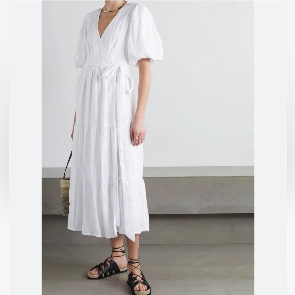 NWT Faithful The Brand Edee Wrap Dress in Plain White